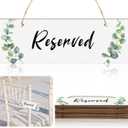 Thyle 12 Pcs Reserved Signs for Wedding Chairs Hanging Wooden Eucalyptus Signs Ceremony Farmhouse Seating Tag with Ropes Rustic Style Special Events Church Pews Restaurant Reception Decor