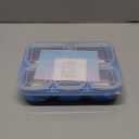 Snackle Box Containers, Stainless Steel 5 Compartments Divided Serving Tray with Lid, Removable LeakProof Portable Bento Box for Fruit Candy Nuts Food - School, Picnic and TravelBlue