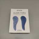 Crave Naturals Glide Thru Detangling Hair Brush for Adults and Kids - Detangler Hairbrush for Curly or Straight, Wet or Dry Hair - Gentle on Tangles Comb - Navy Blue and Blue Cheetah (Pack of 2)