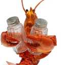 Hodao Lobster With Salt and Pepper Shaker Figurines Decoration Lobster Set with Holder Figurine for Beach Bar or Tropical Kitchen Decor Table Decor By Home Gifts For Mom (Orange)