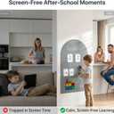 Magnetic Arch Wall Decal: Large 39.4"x23.6" Strong Adhesive Screen Free Chalkboard for Wall - Modern Playroom Decor & Homeschool Learning Station for Toddlers 1-4 & Kids 5-10 (Quiet Gray)