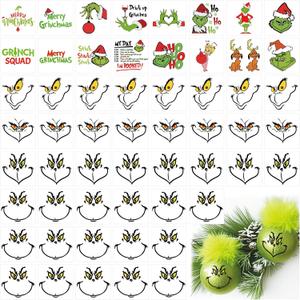 56 Pcs Christmas Face Decal Stickers for Crafts Small 2 Inch Rub on Transfers UV Vinyl Faces Eyes Pitcher Decals for Ornaments Glass Drinking Cups Wood Bowl Decorations Balls Party Supplies (face56)