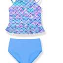 Girls Two Piece Swimsuits Bikini Bathing Suit Kids Hawaiian Swimwear Set, 150