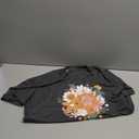 Women's Vintage Floral T Shirt Boho Wildflower Graphic Loose Tees Short Sleeve Casual Tops (Medium, A1-dark Grey 2)