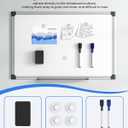 2 x VUSIGN Magnetic White Board Kit for Wall 18" x 12", 1 Dry Eraser & 2 Multicolor Markers & 4 Magnetic Pins, Sliver Reinforced Aluminum Frame for Home, School, Office
