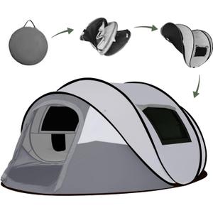 Instant Pop Up Camping Tent, 4-6 Person Tents,Automatic Set Up Tent in 3 Seconds,Waterproof Sunshade Family Tent,Portable Lightweight Dome Tent for Outdoor Camping,Hiking,Travel & Beach, Large