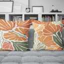 Boho Abstract Floral Pillow Covers 18x18, Modern Floral Room Decor, Modern Colorful Flower Decorative Throw Pillow Covers for Couch Bed Home Room Bedroom Decor, Set of 2