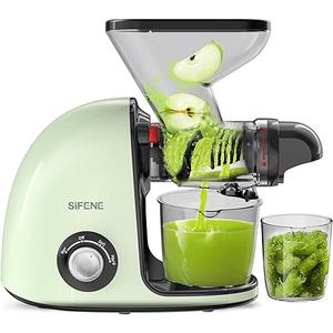 Slow Masticating Cold Press Juicer Machines for Fruit Vegetable, Juice Yield Maker Extractor, Quiet Motor Anti-Clog System (Green)