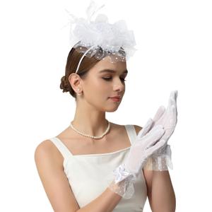 Zando Kentucky Fascinators Hats for Women Derby Tea Party Hat Flower Mesh Feathers Headband Headwear Hair Clip Girls (One Size)