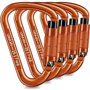 Auto Locking Carabiner Heavy Duty Carabiner 25kN UIAA Certified Climbing Carabiner Climbing Equipment Safety Carabiners for Rappelling, Hammocks, Rescue, Dog Leash, Swing