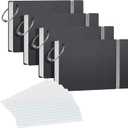 NEEWAY Heavyweight Ruled Index Cards 3x5, 200 Count Flash Cards with Rings and Cover, White Note Cards Lined for Home, Office (Black)