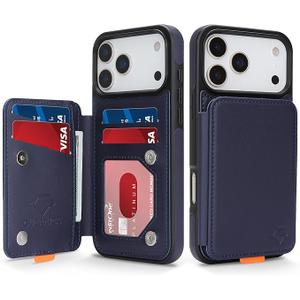 GUERNICA for iPhone 17 Pro Max (6.9") Case Wallet with Card Holder, RFID Blocking Leather Protection, Shockproof Women Men Phone Case for Apple 17 Pro Max, Blue