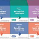 Amazon Basics Facial Tissue, 2-Ply, 160 Tissues per Box, 6 Boxes (960 total) 
