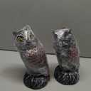Hedoc 2 Pack Fake Owl Decoys to Scare Birds Away, Rotating Head Bird Deterrents, Nature Enemy Scarecrow Plastic Statues, Pest Repellent for Gardens and Patios (10+11 Inch)