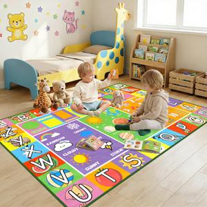 IWRJFQWR Kid Rug 6 x 9 Feet, ABC Rugs for Kids Playroom Educational Learn Alphabet Rug for Classroom Preschool Bedroom Living Room Room Decor Mat