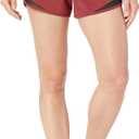 Amazon Essentials Women's Regular-Fit Athletic Ruched Waistband Woven Running Shorts with Zip Pocket, Large