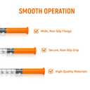 U-100 Syringes, 1ml syringe, 31g 5/16 1cc syringe with needle, lab syringes, Pack of 100