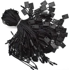 Hang Tag String Black 7" 1000Pcs Nylon Snap Lock Pin Loop Fastener Hook Ties Easy and Fast to Attach