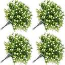40 PCS Little Artificial Flowers Vase Filler - Baby's Breath Stems Faux Florals Greenery with White Buds for Table Centerpieces Tablescapes Spring Summer Decor