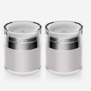 Airless Pump Jar With Labels, Refillable Cream Jar Vacuum Bottle Travel Size Empty Container for Cream and Lotion