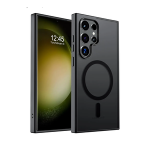 SUPFINE Magnetic for Samsung Galaxy S23 Ultra Case, (Built-in Magnets) (Military Grade Drop Protection) Slim Translucent Shockproof Phone Case,Black