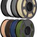 iSANMATE 250g Matte PLA Filament Bundle 1.75mm, 8 Colors 3D Printer Filaments Dimensional Accuracy +/- 0.02mm, 8 Pack 250g Spool, Black/White/Grey/Beige/Skin/Chocolate/Navy Blue/Army Green