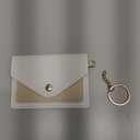 Leather Wristlet Keychain for Women, Cute Keychain Wristlet Car Key Chain with 2 Key Ring, Anti-Lost D Ring and Mini Wallet (Black)