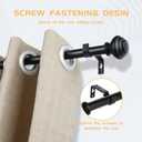 1 Inch Black Curtain Rods for windows,Heavy Duty Curtain Rods for Windows 66 to 120 Inch,Standard Decorative Window Curtain Rod Set with Brackets for bathroom Kitchen Bedroom Window,