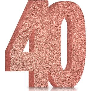 40th Birthday Decorations for Women,40th Anniversary Decorations,Rose Gold Glitter 40th Birthday Party Centerpieces for Table Decorations,40 Table Topper Decor