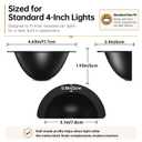 Recessed Light Cover, Can Light Covers 4 Pack 0% Translucent Half Shade Stick-On with Super Strong Double-Sided Tape, Solid Black, Easy Install for 4 Inch (4, 4 INCH)