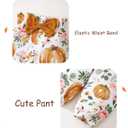 SUNNY PIGGY Newborn Infant Baby Girl Clothes Ruffle Romper Toddler Girl Floral Cotton Pant Sets Girls Clothing Outfit (0-3 Months, Halloween-brown)