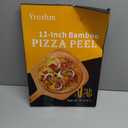 12 Inch Bamboo Pizza Peel Premium Wooden Pizza Board Paddle with Handle for Baking, Serving & Cutting Use for Pizza, Bread, Pastries, Dough, Easy Grip