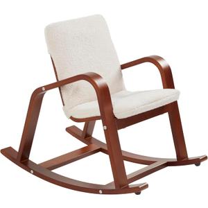 ECR4Kids Bentwood Rocking Chair with Armrests and Cushion, Dark Walnut, 26.75" L x 17" W x 22.2" H