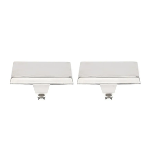 Flat Top 2-Piece Stocking Holder Set, Silver