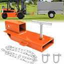 Forklift Trailer Hitch Attachment, EBESTTECH 1PC 2" Receiver Trailer Towing Adapter with Chain Orange