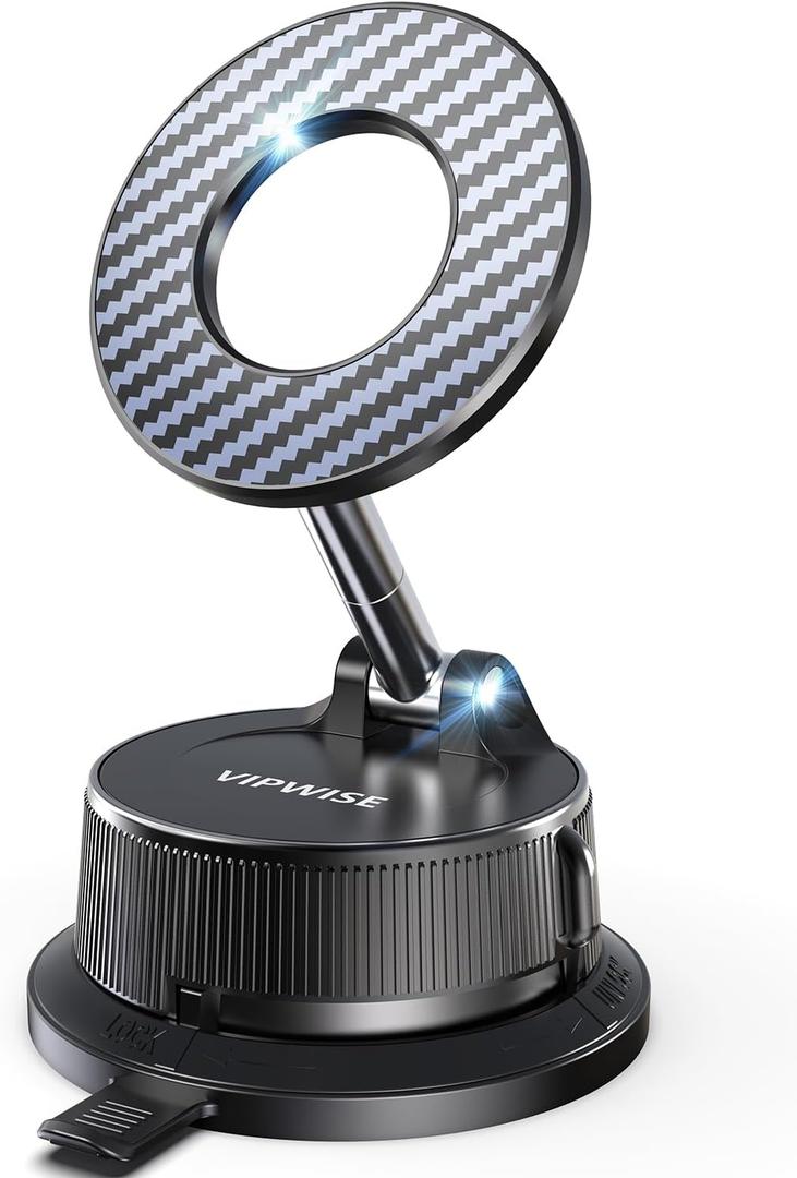 2 x Upgraded Magnetic Phone Holders for Your Car [70mm Suction & 3200gf Magnetic] 360 Adjustable Magsafe Car Phone Mount, Vacuum Suction Cup Car Mount for iPhone 17 Pro Max 16 15 14 13 12 Air Plus