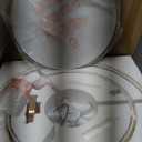 5 Light Semi Flush Mount Close to Ceiling Light Fixture,Cream Linen Fabric Shade Brushed Bronze Finish 22 inch for Bedroom,Living Room,Dining Room Hallway