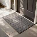 Front Door Mat Outside Entrance, Outdoor Indoor Door Mats for Entryway, Entrance, Entry, Patio, Waterproof Non Slip Doormat, Low-Profile, 24" 35", Grey