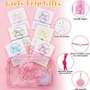 24 Pcs Weekend Party Favors, Makeup Bags Bracelets Keychains
6 Clear Cosmetic Bags with Pom Keychains, Heart Charm Bracelets with Cards, For Women Bachelorette Parties Celebrations
