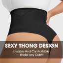 Belly Support Underwear Slimming Underwear Shapewear Thong for Women High Waist Thong (Black, XL)