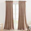 StangH Blush Beige Velvet Curtains for Living Room 96 inches Long Light Reducing Thermal Insulated Doorway Room Dividers for Nursery Girls Bedroom/Laundry, W42 x L96, 2 Panels
