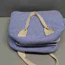 Lunch Bag For Women, Cooler Insulated Lunch Box For Travel Work Picnic College School Adult Large Capacity Lunch Bags, Blue Stripe