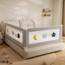 2 Piece Bed Rails for Queen Bed, No-Drill Needed Baby Bed Rail Guard for Toddlers with Height Adjustable, Thickened Child Safety Side Railing Guards/Bedrail for Kids, White/Grey, 60x78.7Inches, 2 Sides for Queen Size