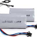 2- Pack 7.4V 1500mAh Rechargeable Li-ion Battery Spare with USB Charger for RC Tank (Comaptible with All 1/18 Tanks)