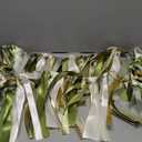 Olive Green Birthday Background Banner - Gender-neutral baby baptism, woodland first birthday decoration, ivory, gold ribbon garland decoration and birthday decoration, photo booth photo props. (Sage)