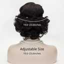 Wiggy Mermaid Black Finger Wave Wig 1920s Flapper Wigs with Headband Necklace Gloves Accessories for Roaring 20s 30s Costume Party