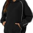 ZAFUL Women's Seam Oversized Hoodies Fleece Comfy Sweatshirts Fall Fashion Casual Pullover Tops 2025 Winter Clothes, XL