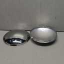 Semi Truck Hub Cap Cover - 5 Even Notched - for Front Wheel Universal Fit - 2 Pc Pack, Lip: 7/16" with pre-Installed Clips (Dome Top, Chrome)