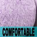 Fluffy Bean Bag Chair for Kids, 2.5FT Round Memory Foam Filled Bean Bag for Teens & Kids, Ultra Soft Faux Fur Fabric Bean Bag Chairs for Playroom, Living Room, Bedroom, Lavender (Small, Purple)