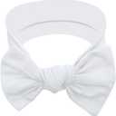 Baby Girl Headbands-Infant,Toddler Cotton Handmade Hairbands with Bows Child Hair Accessories (White)